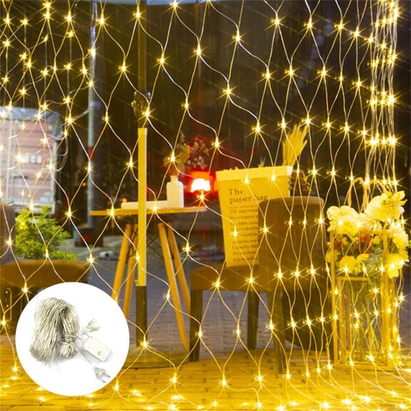 Viflosae LED String Lights String Lights Indoor Solar Fishnet Light, Solar Net Lights Outdoor, Colored Decorative Light Strings, Outdoor Yard Holiday Decorations