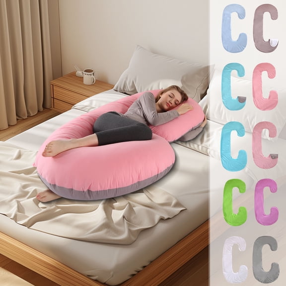 Viflosae Pillow Covers Autumns Decor Pregnancy Pillow C-Shaped Lumbar Support Side Sleeping Pillow Cover for Nursery and Kids' Room