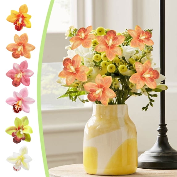 Viflosae Plastic Flowers Artificial Plants Indoor Simulation Flower Head Plastics Flower Head Decoration DIY Handmade Fake Flower Material Simulation Flower Decoration