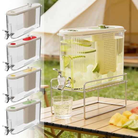 Viflosae Plastic Pitcher Pitchers for Drinks Drink Dispenser 4L Plastic Beverage Server with Spigot and Lid Large Capacity Cold Drink Container for Iced Tea Lemonade Parties Home