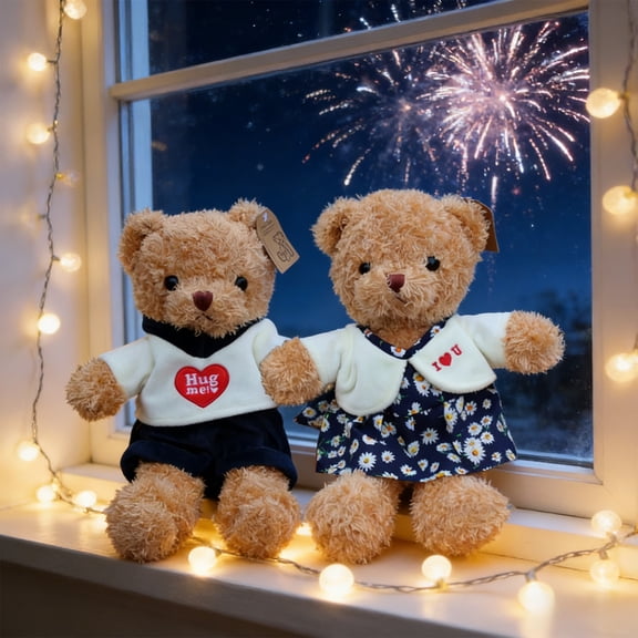 Viflosae Plush Toys for Kids Small Stuffed Animals Valentines Day Gifts for Her Valentines Day Teddy Bear Cuddly Toys Cute Rag Doll Doll Children's Activities Gift Doll Valentines Day Couple Bear