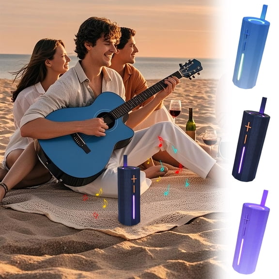 Viflosae Portable Bluetooth Speaker Portable Wireless Bluetooth Speaker with LED Colorful Lights Powerful FM Radio 360 - Degree Surround 15 - Meter Range for Home and Outdoor Use