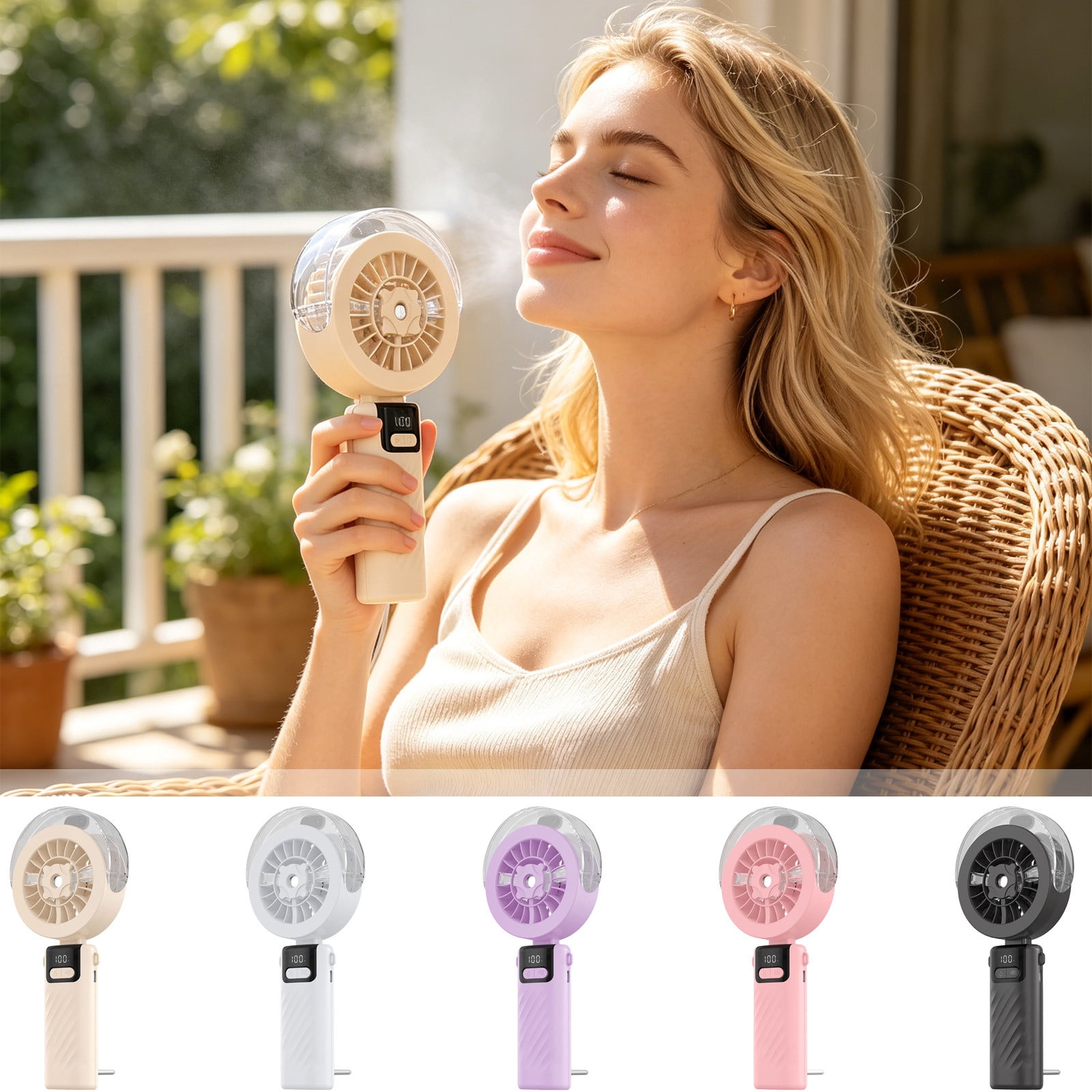 Viflosae Portable Fan for Travel Handheld Fan Handheld Neck-Hanging ...