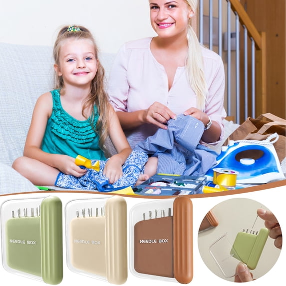 Viflosae Portable Magnetic Needle Box Household Hand Sewing Storage Practical Needle Case Safe Easy Organizer Portable Absorption for Travel Home Craft