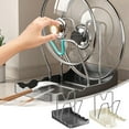 thumbnail image 1 of Viflosae Pot Lid Holders Pot Organizer Pot Lid Storage Rack with V-shaped Groove Antis Slip and Water Tray Kitchen Desktop Storage Rack, 1 of 9
