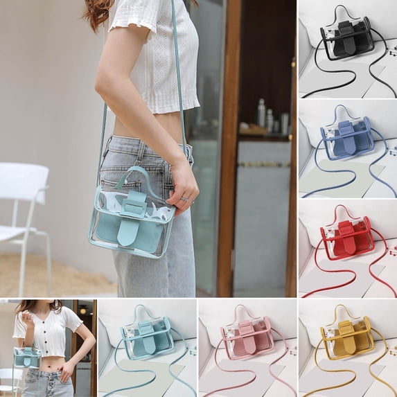Viflosae Purses for Women Women's Handbags Clear Purses for Women & Men-PVC Messenger Handbag Transparent Crossbody Purse Bag for Concert Sports Events & Amusement for Travel,Vacation,Sightseeing