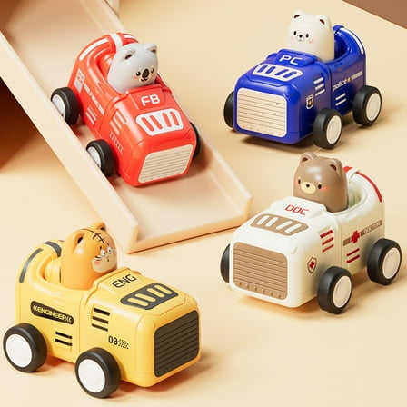 Viflosae Push Toys for 2 Year Olds Transparent Gear Car Press Toy Car Pull Back Toy Car Boy Stall Toy Toddler Educational Toy for Daily Use