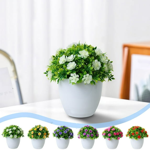 Viflosae Real Looking Artificial Flowers Faux Plants Indoor Spring Decorations for Home Simulated Flower Bonsai Wedding Home Decoration Living Room Decoration Fake Flower Bonsai Ornaments