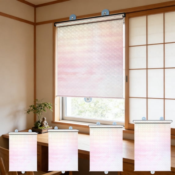 Viflosae Retractable Sun Shade Roller Blind Heat Blocking Window Cover UV Privacy Screen for Kitchen Bathroom Office Patio Indoor Outdoor Car Window Use