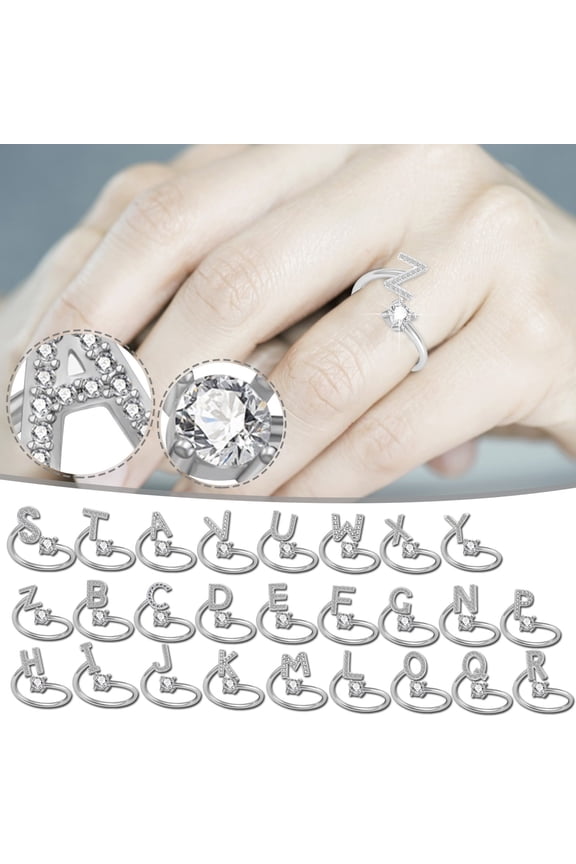 Ring Womens Rings Exquisite Fashion 26 English Alphabet Style Ring Letter Fashion Copper Ring