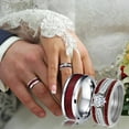 thumbnail image 1 of Viflosae Rings Stackable Rings for Women Couple Jewelry Set Wood Grain Heart Three Layer Stackable Ring Set for Partners, 1 of 2