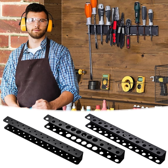 Viflosae Screwdriver Organizer Rack 2 Pack Heavy Duty Metal Wall Mount Tool Holder Pliers Storage Rack Hand Tool Organizer for Garage Workshop Pegboard Toolbox Hanging Display