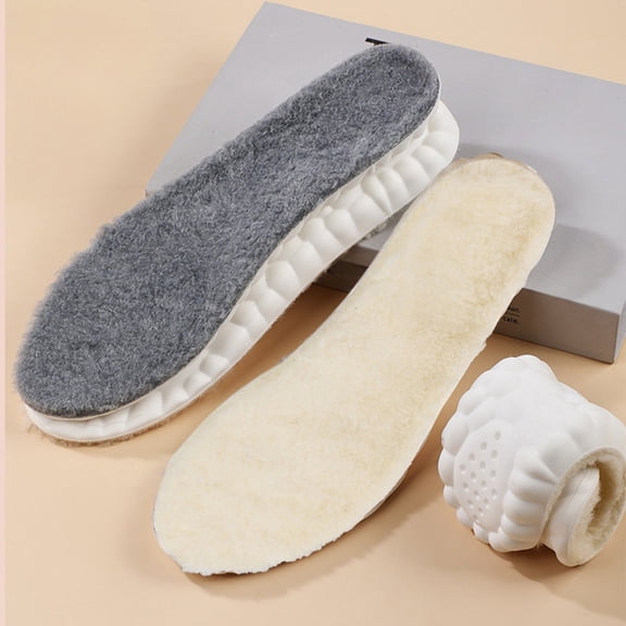 Viflosae Shoe Insoles Insoles Men Thermal Wool Insoles with Airflow Vents High Resilience Warm Cushion for Winter Boots Hiking Shoes Cold Weather Protection