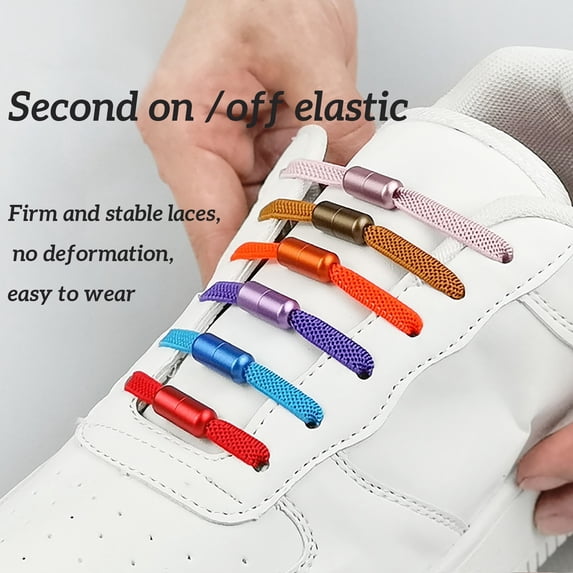 Viflosae Shoe Laces Shoelaces for Sneakers Color Metal Capsule Shoelace Adult Tying- Elastic Shoelaces
