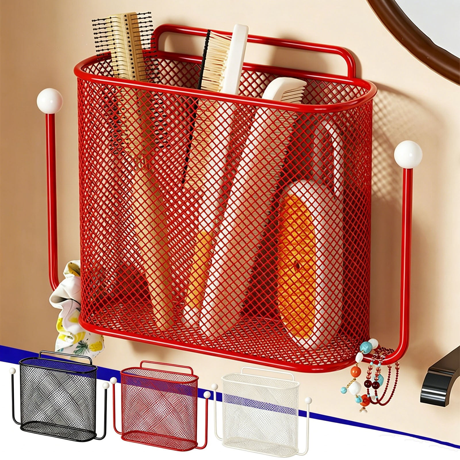 Viflosae Shower Organizer Shower Shelves Bathroom Wall Mounted Storage Box Bathroom Wall Mounted Shelf Non Perforated Storage Tube