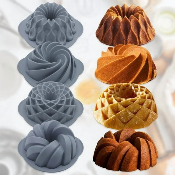 Viflosae Silicone Fluted Cake Pan Hollow Non Stick Baking Thread Woven Tray Oven Safe Reusable for Home Baking