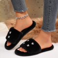 Toe Rhinestone Viflosae Slipers Faux Fur Rhinestone Open Toe Slide Slippers - Walmart.com