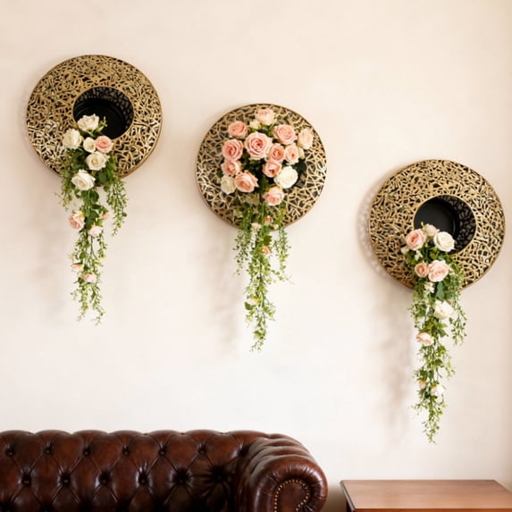 Viflosae Small Vases for Centerpieces Desk Accessories for Women European-style Ironwork Flower Vases and Dry Flowerpots for Wall Decoration In The Living Room Of A Homestay for Office Desk