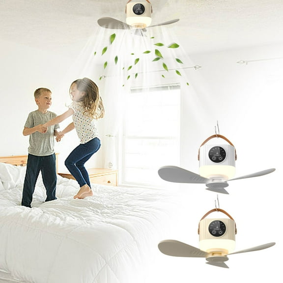 Viflosae Smart Ceiling Fan Cam Light Photoelectric Fan Mini Desktop Lighting Fan Pendant Lamp Direct Insertion Portable Indoor Outdoor Multi Use