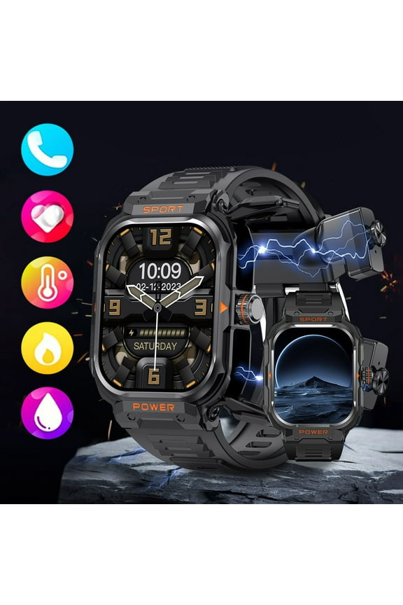Smart Sports Watch Watch Headphones 2 In 1 Smart Watch Bluetooth Call Music Control NFC Multi Sport Mode 2.01 HD Large Screen Support Wireless Call Electronics Gadget