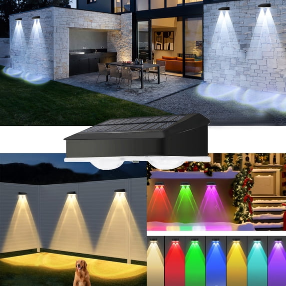 Viflosae Solar Lights Outdoor Decorative Solar Outdoor Garden Light Waterproof LED Hill Light Effect Wall Sconce Garden Enclosure Light IP65 Waterproof White Light Warm Light Colorful