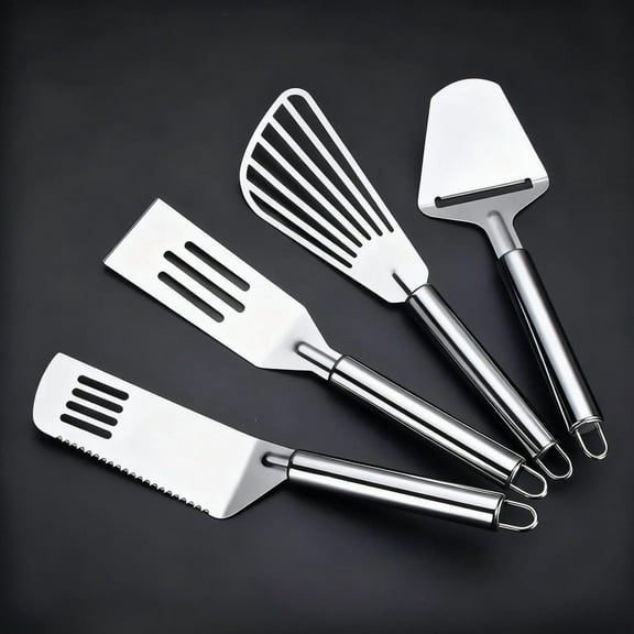 Viflosae Spatulas for Kitchen Use Stainless Steel Spatula Metal Spatula Mini Spatula 9.8-in Stainless Steel Slotted Spatula Non-Stick Spatula Kitchen Use Cooking Baking Cookies Des
