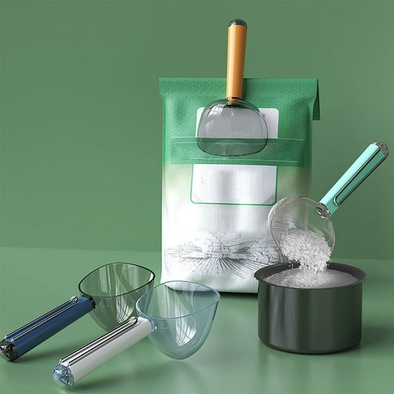 Viflosae Spoons Plastic Spoons Household Kitchen Measuring Rice Spoon Rice Shovel Two-in-one Ration Spoon Grains Flour Baking Measuring Spoon Large Capacity