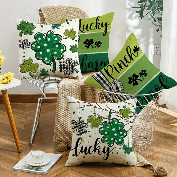 Viflosae St Patricks Day Accessories St. Patrick's Day Pillow Cover Sofa Pillow Cover Machine Washable Pillow Cover Holiday Gift Suitable For Sofa Bedroom Office Up to 60% Off