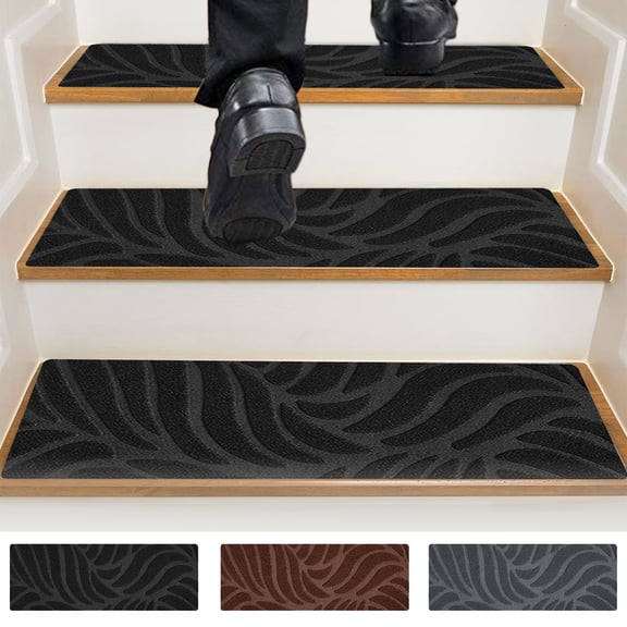 Viflosae Stairs Carpet Non Slip Stair Carpet 30x8in No Slip Carpet Stair Treads Non-Slippery Rug Slip Resistive Indoor Runner for Kids Elders and Pet with Reusable Adhesive Easy To Clean