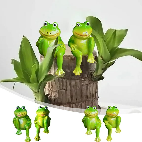 Viflosae Statues for Home Decor Outdoor Decor Cute Desk Decor Pottery Decoration Ornaments 2pcs Frogs Statues/garden Decoration Statues/courtyard Decorations for Attracting Birds & Butterflies