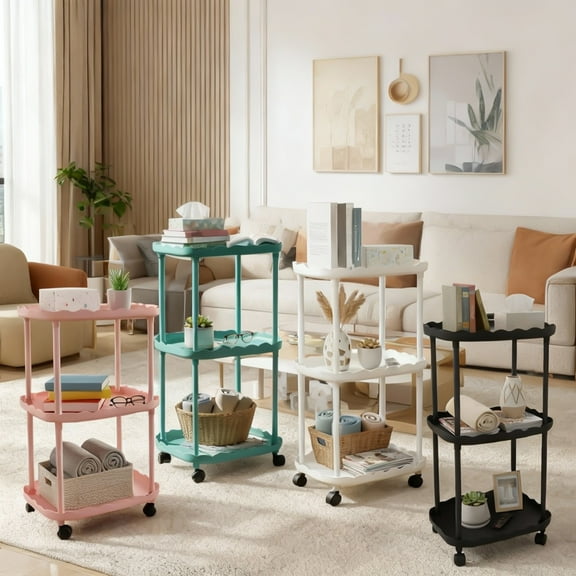 Viflosae Storage Cart Organizer Cart Mini Table Easy Small Apartment Bedside Table Small Table for Mobility and Moving