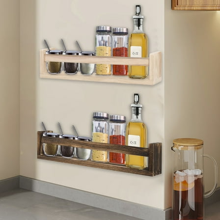 Viflosae Storage Rack Wall Shelves Wall Shelves Floating Shelves Display Shelf Wall Mount Wooden Rack Spice Rack Bookshelf with 1ml glue for Living Room Toilet Office Bedroom Kitchen