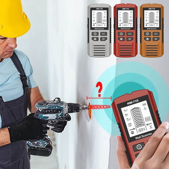 Viflosae Stud Finder Wall Scanner Metal Detector for Wood Studs AC Wire Pipe Detection Positioning Tool with LCD Display Drilling Safety Locator Home Renovation Construction