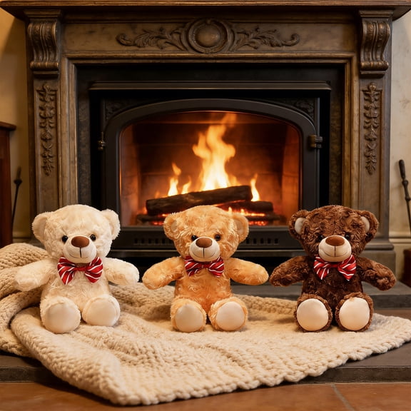 Viflosae Stuffed Animal Cute Plush Bow Ties Teddy Bear Doll Originality Furry Toys Cute Rose Furry Bear for Girlfriend Birthday Gift