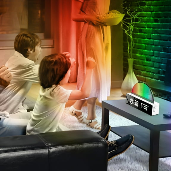 Viflosae Sunset Clock Alarm Clock Multifunctional Electronic Clock LED Bedside Wake-up Alarm Clock Electronics Gadgets