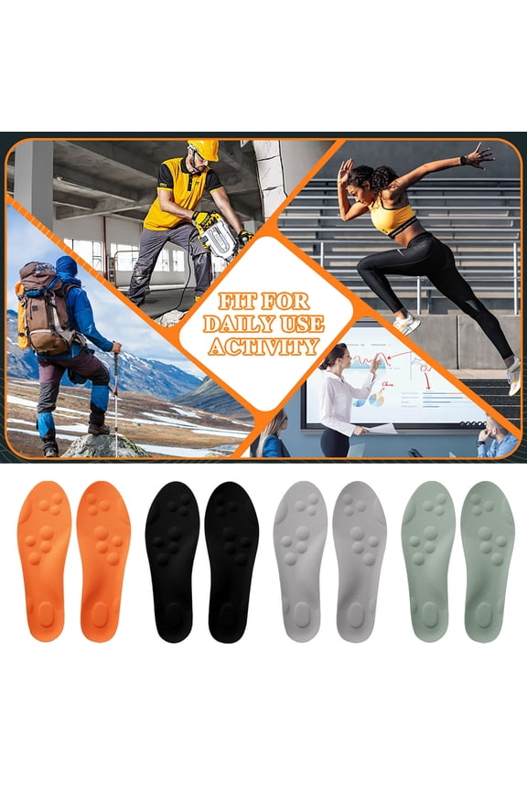 Super Soft Insoles Shock Absorbing Thickened Massage Footbed No Fatigue Standing Men’s Supporting Sports Sweat Absorbing Shoe Pad for Work Running Walking