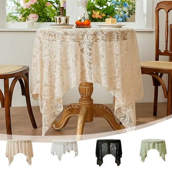 Viflosae Table Cloth Rectangle Table Fabric Tablecloth French Dining Table Coffee Table Cover Towel Lace Hollow Table Cloth Rectangular Decorative Round Table