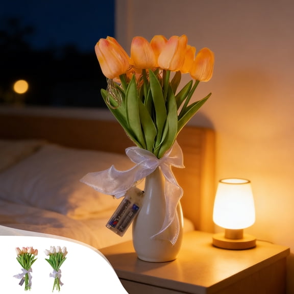 Viflosae Table Lamp Night Light Flower Night Light Core Handmade Simulated Bloom Lamp Warm LED Glow Bedhead Decor Accent Light for Bedroom Nightstand Living Room and Cozy Ambient Lighting