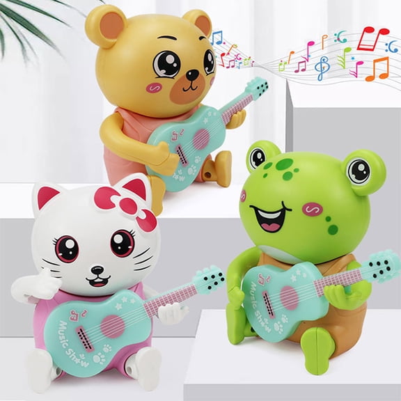 Viflosae Toddler Music Music Educational Instrument Toy Kids Guitar, Light, Bobblehead, Cute Pet, Little Guitar,, Educational Toys Birthday Gifts for Girls