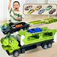 thumbnail image 1 of Viflosae Push Toy Car Toy Children's Large Deformation Press Ejection Dinosaur Car Sliding Container Truck Tyrannosauruss Foldable Gifts for Boys for Pretend Play Kids Birthday Gift, 1 of 7
