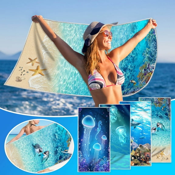 Viflosae Towel Kitchen Towels Microfiber Beach Towel Super Colorful Bath Towel Sandproof Beach Blanket Multi-Purpose Towel for Travel Swimming Pool 30x60 Inch for Sports and Gym