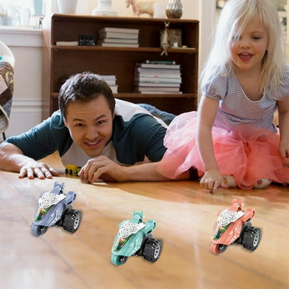 Viflosae A Toy Car Toy Car Children's Stunt Dumper Light Music Rollover Rotating Car Model Toy Birthday Gifts for 4 Year Old Boys Soft Edges for Safety