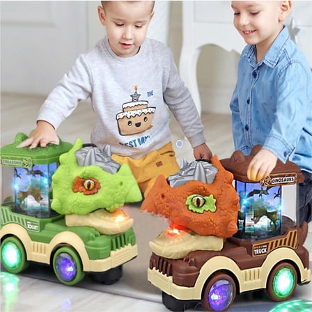 Viflosae Toy Car for Kids Universal Dinosaur Car Spray Engineering Car Sound And Light Kids Gift Kids Toys Gifts for Boys 6-8 Soft Edges for Safety