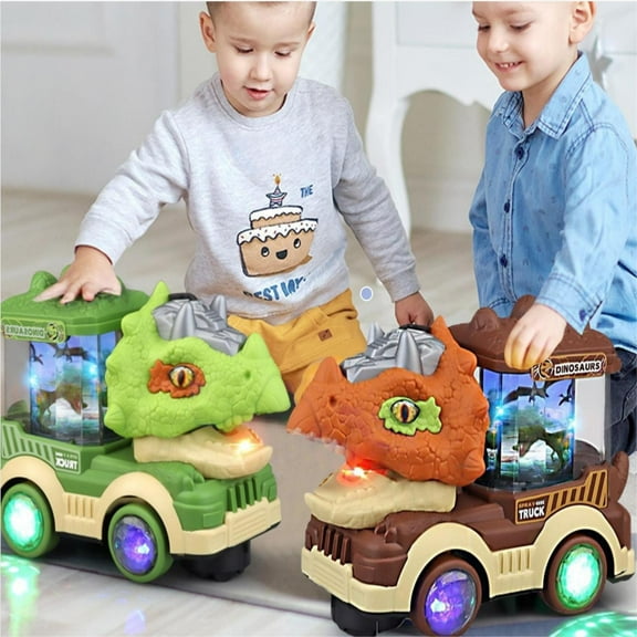 Viflosae Toy Car for Kids Universal Dinosaur Car Spray Engineering Car Sound And Light Kids Gift Kids Toys Gifts for Boys 6-8 Soft Edges for Safety
