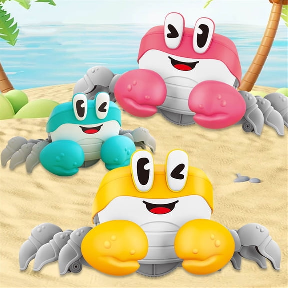 Viflosae Toy Recital Gifts Crawling Crab KidsToy 2025 Infant Toys Moving Walking Dancing Crawling Crab Toys for Babies Interactive Sensory Toy with Light And Sound KidsLi