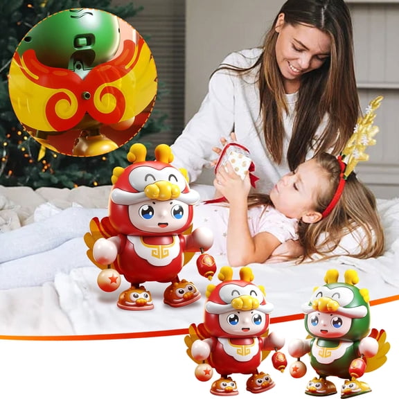 Viflosae Toys for Girls 5-7 Toys Girls 6 Year Old Boy Christmas Gifts Gifts for 4 Year Old Little Fulong Dance Robot Swinging Light Children's Head Up Training Toy