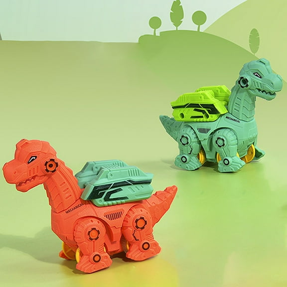 Viflosae Toys for Kids Christmas Toys For Toddlers 1-3 Years Dinosaur Mechanical Assembly Model Press Automatic Gliding Dinosaur Car Educational Toy Gift forBoys & Girls