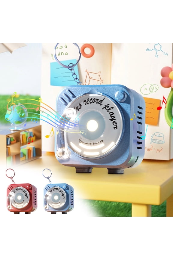 Toys Toys Girls First Birthday Gifts Holiday Party Favors for Kids Rotating Vintage Phonograph Keychain - Mini Recordable Music Box Pendant for Car Keys Lightweight & Easy to Grip