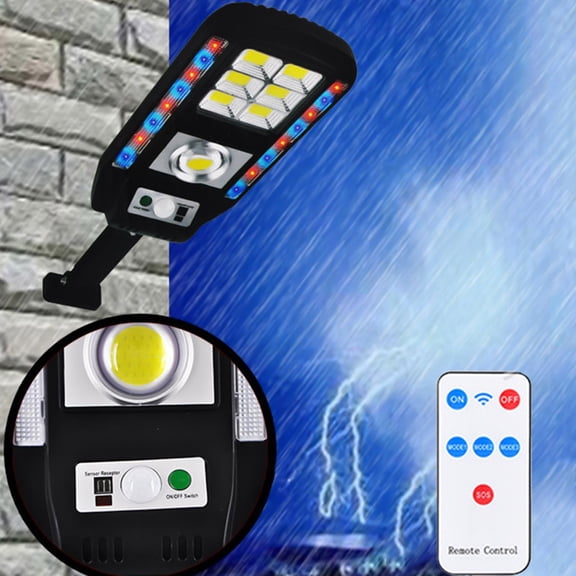 Viflosae Ultra Bright Solar Lights Outdoor,Outdoor Lights,Motion Sensor Powered Lights IP65,4 Modes,With Warnin-g And Remote Control,Wall Security Lights For Fence