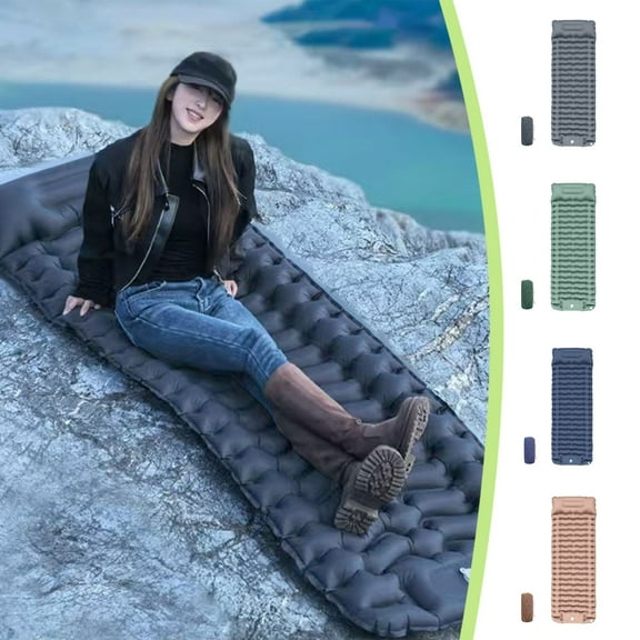 Viflosae Ultralight Inflatable Sleeping Pad Nylon Camping Mat Portable Air Mattress for Outdoor Hiking Backpacking Tent Floor Pad Sleeping Bag Companion Compact Travel Camping Gear